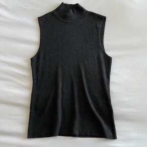Vintage 90s Chico’s grey ribbed knit mock turtleneck tank